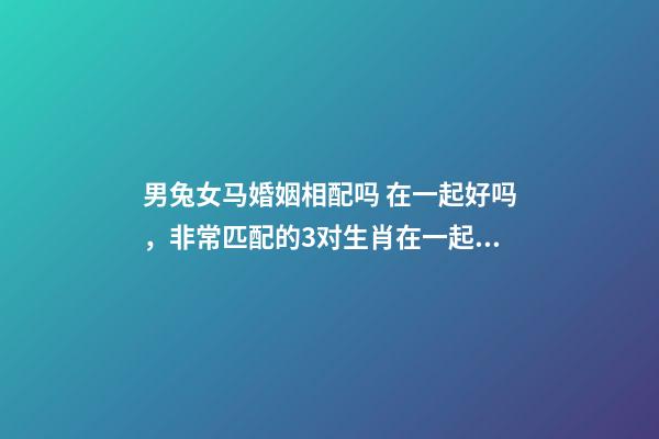 男兔女马婚姻相配吗 在一起好吗，非常匹配的3对生肖在一起恩爱有加